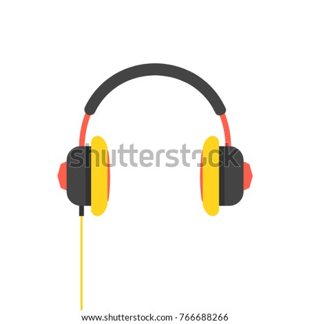 Headphones in flat style. Vector illustration.