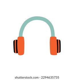 audífonos de estilo plano. ilustración de tendencia vectorial.