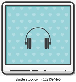 Headphones flat vector icon.