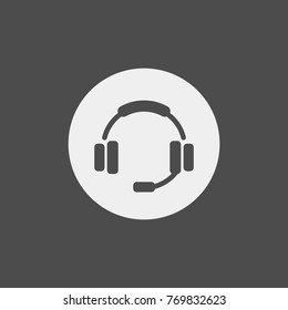 Headphones flat vector icon