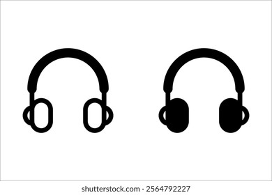 Headphones flat vector icon. Simple solid symbol isolated on white background