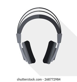 Headphones flat. Vector illustration