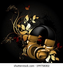 headphones with floral elements