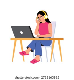 Auriculares Focus Vector Ilustración plana EPS 10 Archivo