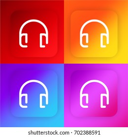Headphones four color gradient app icon set