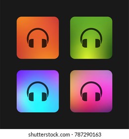 Headphones four color gradient app icon design