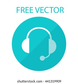 headphones free vector style flat