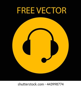 headphones free vector style flat