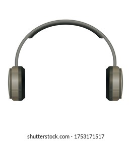 Headphones  front view. Vector illustration