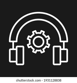 Headphones, gear, headset icon vector image. Can also be used for customer support. Suitable for use on web apps, mobile apps and print media.