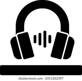 Headphones Glyph Icon Vector Design