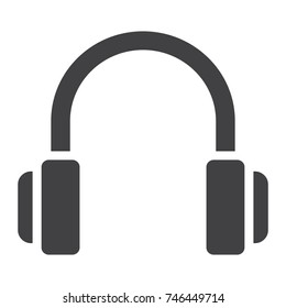 Headphones glyph icon, web and mobile, listen sign vector graphics, a solid pattern on a white background, eps 10.