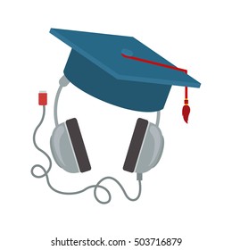 headphones with graduation cap