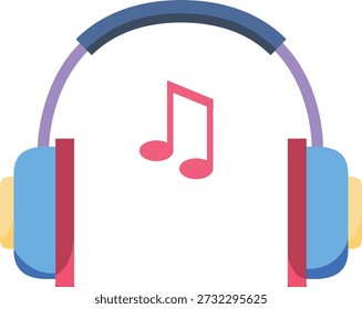 Auriculares gráficos con notas musicales, que ilustran el concepto de escuchar música.