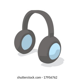 headphones (gray & blue object series)