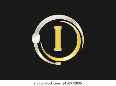 Headphones green Triangle Node Vector with latter I