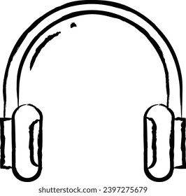 Headphones hand drawn vector illustration