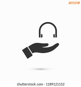 headphones in hand icon