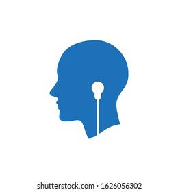 Headphones head graphic illustration vector
