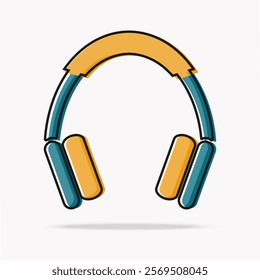 Headphones headset line music icon isolated on white background. Wireless headphone electronic gadget. Vector illustration