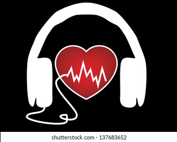 Headphones, heart