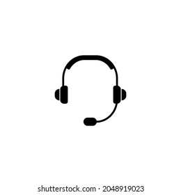 Headphones, hot line, 24 h support  simple thin line icon vector illustration 