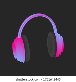Icono de auriculares. ilustración vectorial de fondo negro 