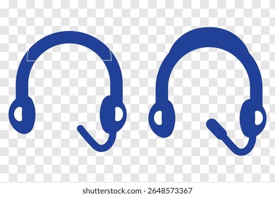 Headphones icon. Black headphones icon collection. Set of music headphones icons. Headphone with microphone. Vector headphone icons eps 10