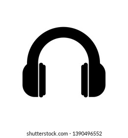 Headphones Icon Black Headphone Sign Isolated Stock Vector (Royalty ...