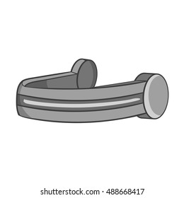 Headphones icon in black monochrome style isolated on white background. Music symbol vector illustration