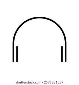 headphones Icon in black and white Illustration isolated background