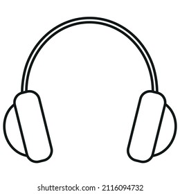 Icono de auriculares. Gráficos vectoriales en blanco y negro.