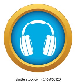 Headphones icon blue vector isolated on white background for any design
