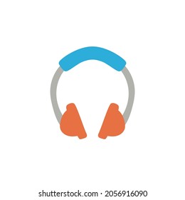 headphones icon in color icon, isolated on white background 