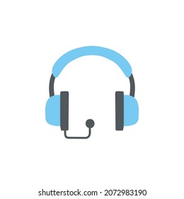headphones icon in color icon, isolated on white background 