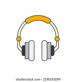 headphones icon in color, isolated on white background 
