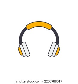 headphones icon in color, isolated on white background 