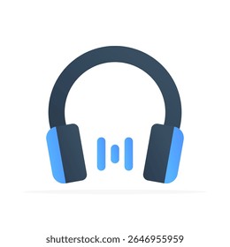 Headphones icon, colored flat vector. modern and minimalist design