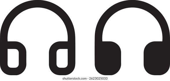 Headphones icon, Icon for design, Headset icon linear graphics sign. Vector illustration.	