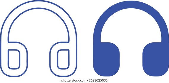 Headphones icon, Icon for design, Headset icon linear graphics sign. Vector illustration.	