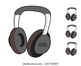 Headphones Icon Design, Simple Hedphone Symbol, Headset Vector Illustration
