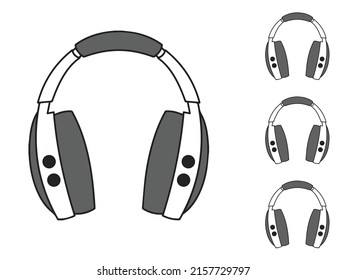 Headphones Icon Design, Simple Hedphone Symbol, Headset Vector Illustration
