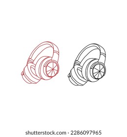 Headphones icon design, simple hedphone symbol. headset vector illustrationmodern bluetootn wireless headphone headset icon set. earphone vector illustration isolated on white background.