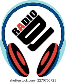 Headphones icon for DJ. Radio presenter. Vector illustration.