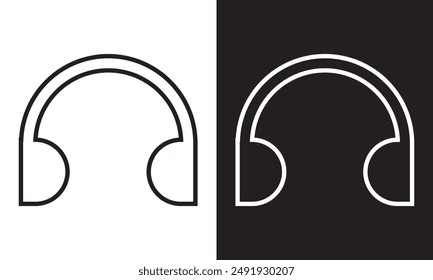 Headphones icon. Earphones symbol. Headset vector. Music audio equipment pictogram. Sound concept.  isolated on white and black background. Vector illustration. EPS 10