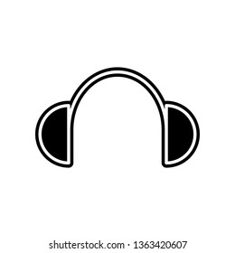 headphones icon. Element of Media, Press for mobile concept and web apps icon. Glyph, flat icon for website design and development, app development