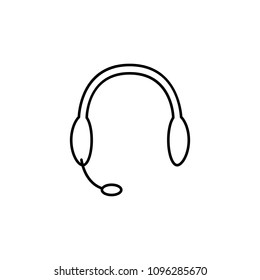 headphones icon. Element of mobile banking for smart concept and web apps. Thin line headphones icon can be used for web and mobile on white background