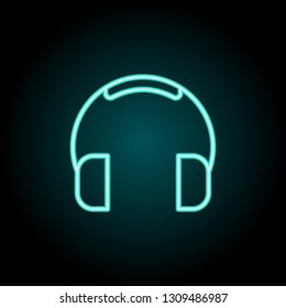 headphones icon. Elements of construction in neon style icons. Simple icon for websites, web design, mobile app, info graphics