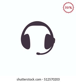 Headphones icon Flat.