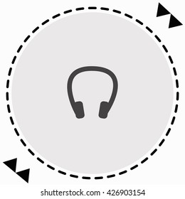 Headphones icon Flat Design. Isolated Illustration.